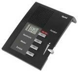 Rectangular device with speaker, a sliding volume control, digital number display.