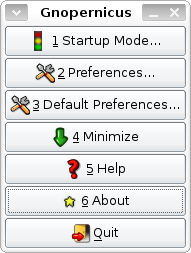 Gnopernicus menu tab.