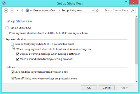 FilterKeys setup window.