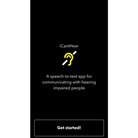 iCantHear introduction screen