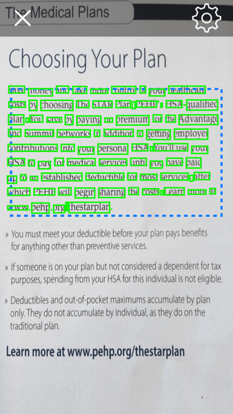 Screenshot of section of an article with green highlights.