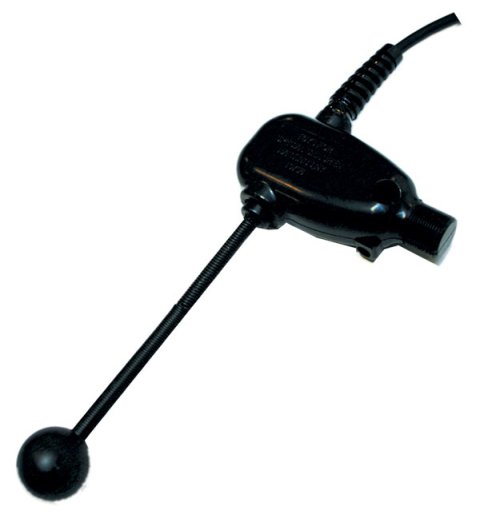 Close up of switch device on headband.