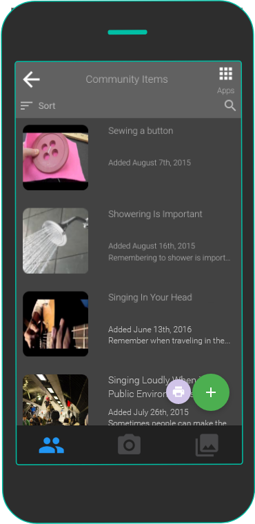 Screenshot displaying a library of videos that have been saved within ScanDo!