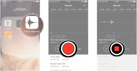 Screenshot of voice memos in use on iPhone.