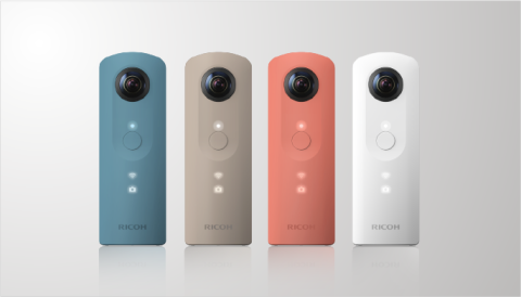 Theta SC model, pictured are the 4 color options: pastel blue, beige, pastel coral/pink, and white. 