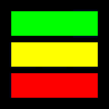 Large rectangular image with three colored vertical bars surrounded by a black border.