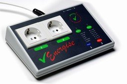Large rectangular box with two input sockets on the left, two individual manipulation levers on right, and connection wire in back 