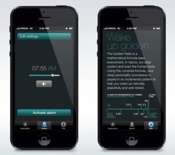 Side by side images of iPhones showing the app on the displays.