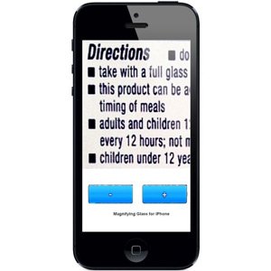 Zoom in and out buttons on a smartphone screen.