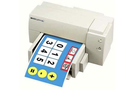 Device similar to a printer shown printing numbers and mathematical operations.