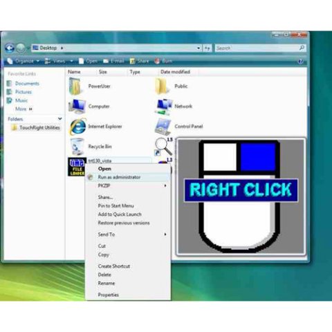 Virtual mouse on the screen with right and left click options.