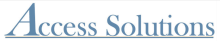 The words "Access Solutions" in light blue, serif font, and underlined.