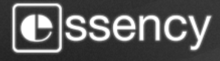 The word "essency" in white font against a black backgrond. The letter "e" is framed by a white rectangle.