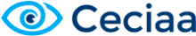 Logo featuring an icon of a blue eye with the company name to the right of it.