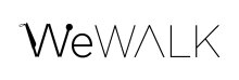 Logo with company name in black and the 'w' in "We" illustrated to resemble a cane for people who are visually impaired.