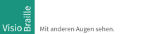 Logo with white text that reads VisioBraille on a green square.