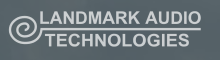 Company logo, which features "Landmark Audio Technologies" in a white sans-serif font against a dark background. 