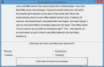 Screenshot of a grey-colored program interfaces with a selection of text and a menu button below.