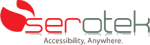 Serotek logo of company name and red circle with white curved stripe and Accessibility, Anywhere written below it.