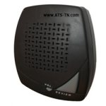 A rectangular black device with curved edges and a built-in speaker.