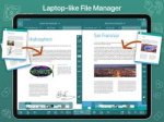 Screenshot of file manager showing a split-screen with documents on both sides and annotation marks on each.
