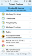 Screen showing a Today's Routines menu with various recurring tasks listed.