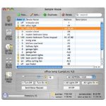 Screenshot of a software interface in which there is a list of files and menu settings and one of the files is highlighted in orange. The interface is grey in color.