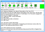 Screenshot of browser with large green icons on the top, navigation bar to refresh, go back, go home, search, crop, heading, and going to the RSS feed.