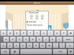 Screenshot with a drawing of a scene in a home and an onscreen keyboard below.
