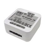 A white, square device with a port on the bottom.