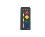 A gray rectangular device with a vertical row of lights next to the numbers 8, 6, 4, and 2.