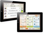 Two iPads showing screenshots. One has a list of activities for brushing teeth, and the other has a calendar showing Friday's activities. 