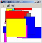 A box with a white background and red, yellow, blue, pink, and gray shapes overlapping.