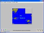 A blue and green map puzzle in a gray window.