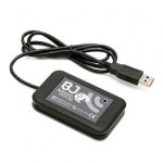 A black rectangular device with a black cord attached with USB attachment at the end.