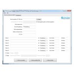 Software's page featuring blank squares and lines with labels and with a company name in the upper right corner. The body of the page is a template for an invoice with the usual fields to be entered: date, address, product name, quantity, price, extension of amount due, and sum totals.