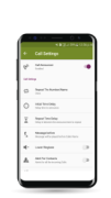 Menu options such as repeat the number/name, initial time delay, repeat time delay, and others.