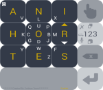 Three rows of 4 buttons with a bottom bar using a single bar, taking up 3 button spaces, with a single button on its right. 