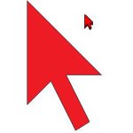 One large and one small, red mouse icon. 