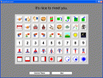 Screenshot showing a grid of symbols, six rows across and nine rows down.