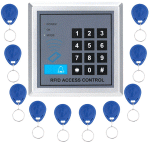 Keypad with key fobs.