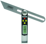 Front view of angle display with blade pointing to the left and a digital display and menu on the handle.