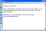 YRead interface with a text file open and few control button on left side panel.