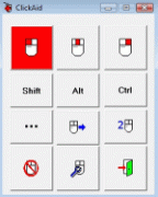 ClickAid mouse helper click action selection menu with right, left, and center clicks, as well as shift, alt, ctrl, and others.
