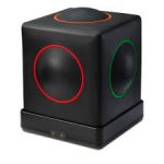 Black foam cube with a large round bump on each face.