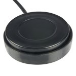 Black circular switch.