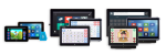 Range of tablet devices of various sizes. 