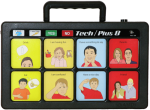 8 cells featured on a case with a carrying handle; each cell includes illustrations of people with various text above them, such as "eat" and "drink."