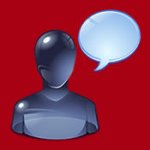 urVoice Logo as a polished head bust with a speech bubble.