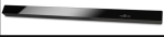 A shiny black rectangular device which is thin but wide in landscape orientation.